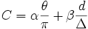  C=\alpha\frac{\theta}{\pi}+\beta\frac{d}{\Delta}